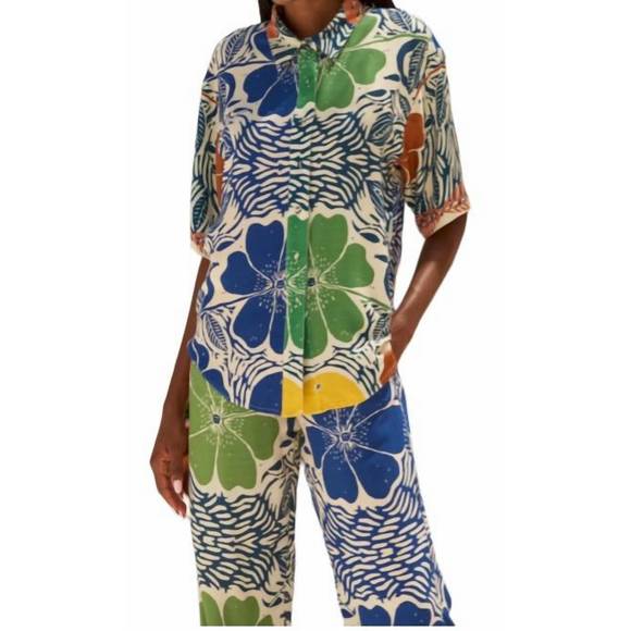 NEW CAROLINA K aries shirt in etched flower multi - Picture 1 of 1